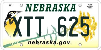 NE license plate XTT625