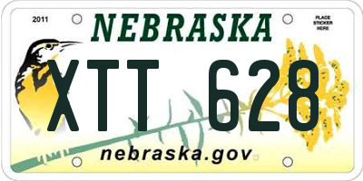 NE license plate XTT628