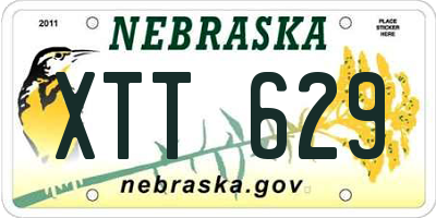 NE license plate XTT629
