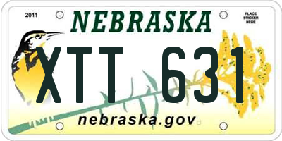 NE license plate XTT631