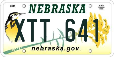 NE license plate XTT641