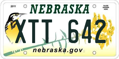 NE license plate XTT642