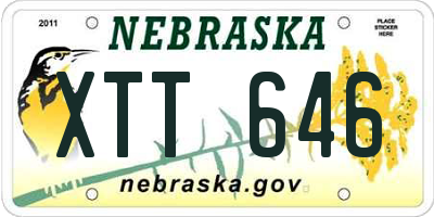 NE license plate XTT646