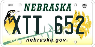 NE license plate XTT652