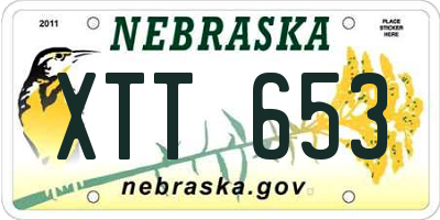 NE license plate XTT653