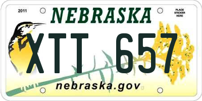 NE license plate XTT657