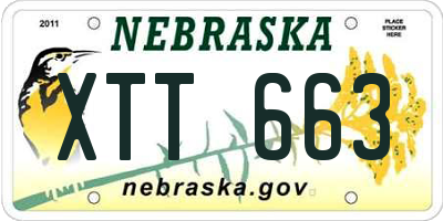 NE license plate XTT663