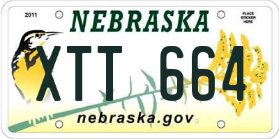 NE license plate XTT664