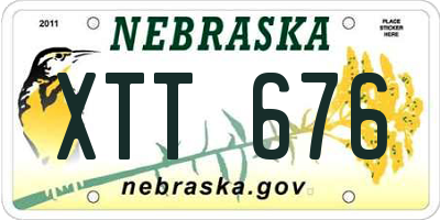 NE license plate XTT676