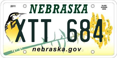 NE license plate XTT684