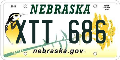 NE license plate XTT686