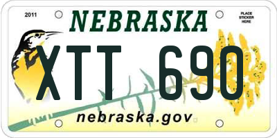 NE license plate XTT690