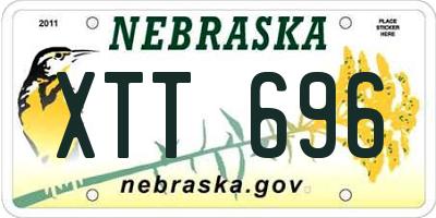 NE license plate XTT696