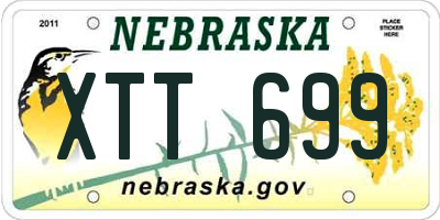 NE license plate XTT699