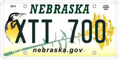 NE license plate XTT700