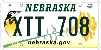 NE license plate XTT708