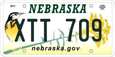 NE license plate XTT709