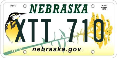 NE license plate XTT710