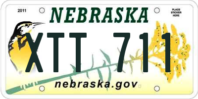 NE license plate XTT711