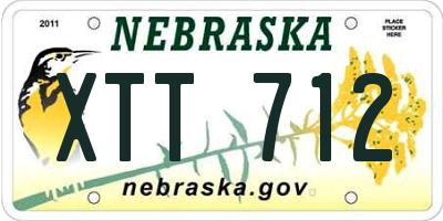 NE license plate XTT712