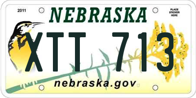 NE license plate XTT713