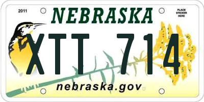 NE license plate XTT714