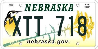 NE license plate XTT718