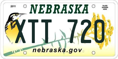 NE license plate XTT720