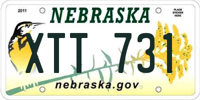 NE license plate XTT731