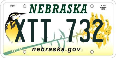 NE license plate XTT732