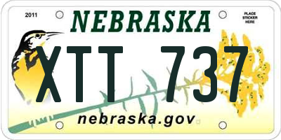 NE license plate XTT737