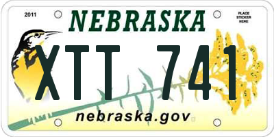 NE license plate XTT741