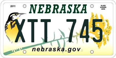 NE license plate XTT745