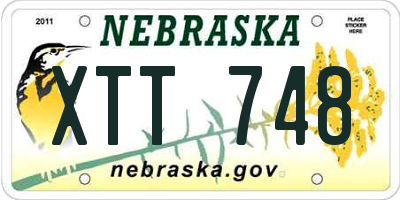 NE license plate XTT748