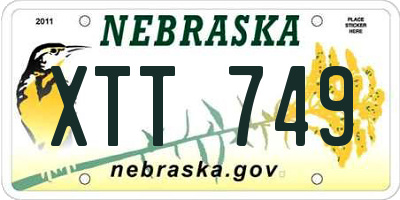 NE license plate XTT749