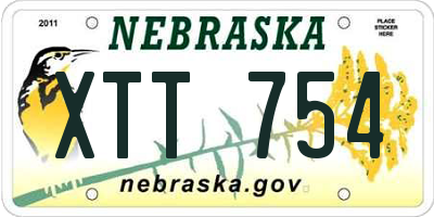NE license plate XTT754