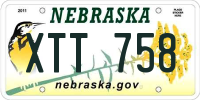 NE license plate XTT758