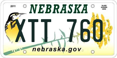 NE license plate XTT760
