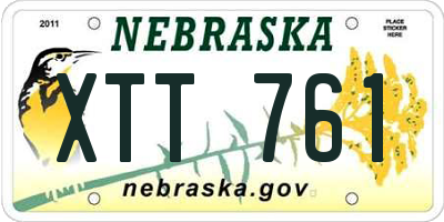 NE license plate XTT761