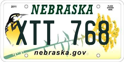 NE license plate XTT768