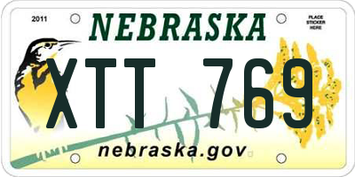 NE license plate XTT769