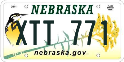 NE license plate XTT771