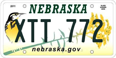 NE license plate XTT772