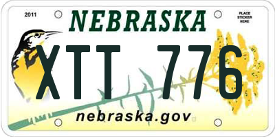 NE license plate XTT776