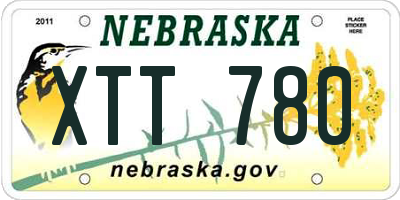 NE license plate XTT780