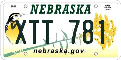 NE license plate XTT781
