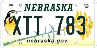 NE license plate XTT783