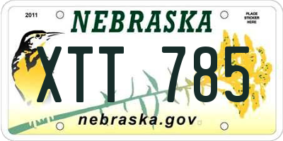 NE license plate XTT785