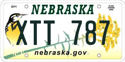NE license plate XTT787