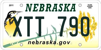 NE license plate XTT790